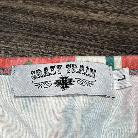 Crazy Train Aztec Southwest Design Romper Elastic Tie Waist Pockets Women Large - Picture 11 of 16